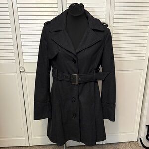 Miss Sixty Women's Dark Gray Belted Coat